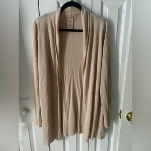 Philosophy Size Large Open Front‎ Shawl Collar Viscose Cardigan Oatmeal Heather